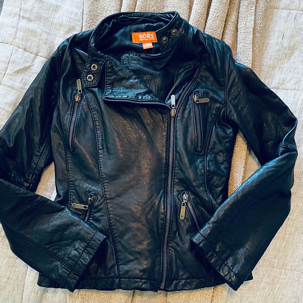 Michael Kors real leather moto jacket XS